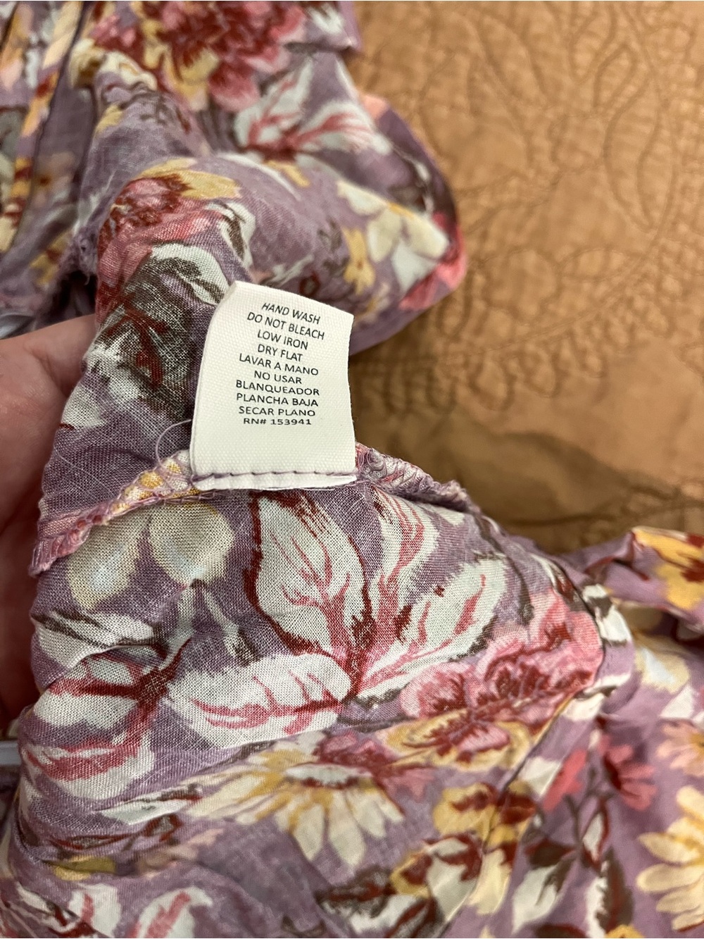 Floral Peasant Top in Lavender Crop Babydoll Peplum Y2K Tie Front Puff Sleeve - Picture 9 of 9